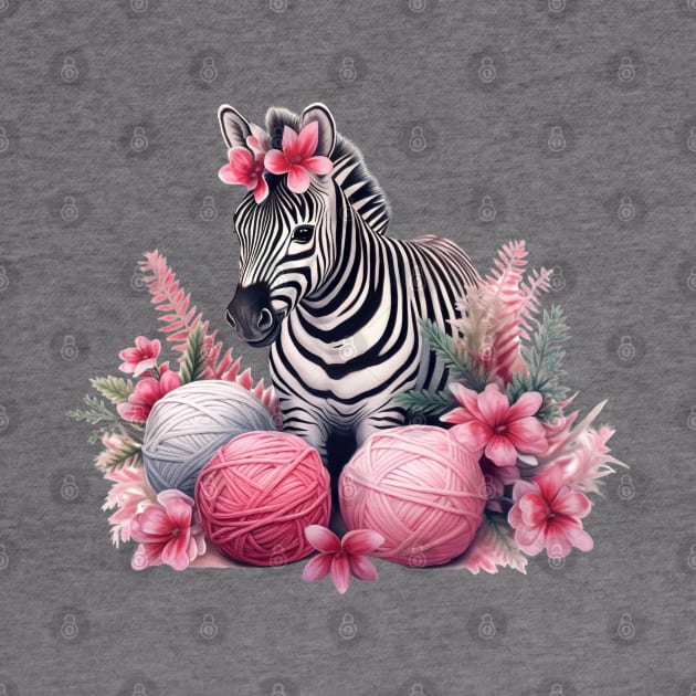 Pink Christmas Zebra by Chromatic Fusion Studio